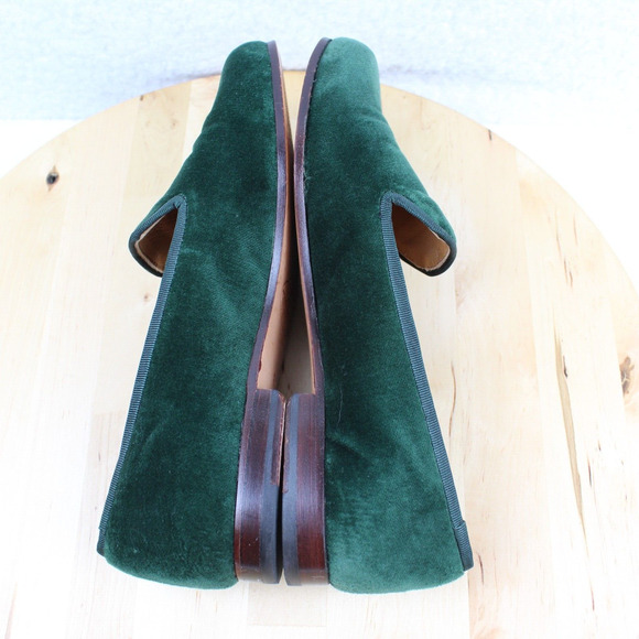 Stubbs Wootton Loafer Womens 6 Green Velvet Embroidered Slip On Comfort Shoe - Picture 6 of 12